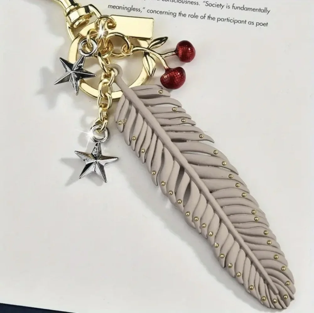 Feather Bag Charm/ Keychain New. 2 Opt, Price Is For 1 Bag Charm